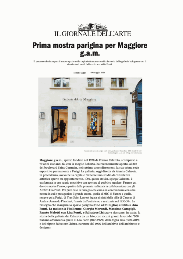 First Parisian exhibition for Maggiore g.a.m.