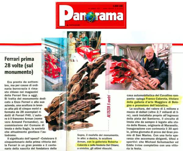 Ferrari d’abord 28 fois (Sur le Monument)