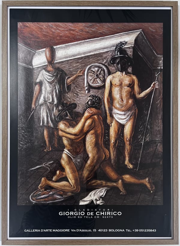 Giorgio de Chirico, Gladiatori, affiche avec cadre