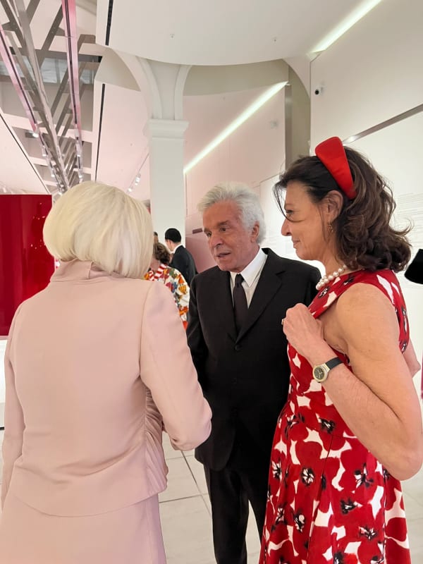 Roberta Perazzini Calarota with Giancarlo Giammetti and curator Anna Coliva