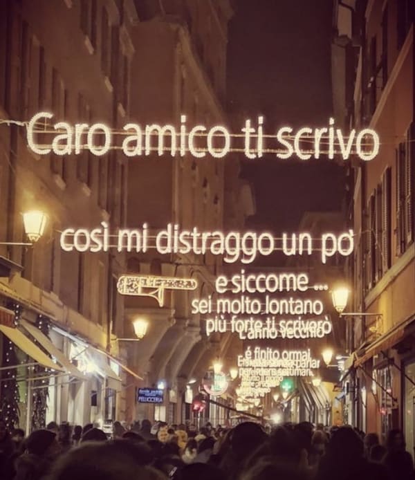 © Maggiore g.a.m. | Via D'Azeglio with the Christmas Lights dedicated to Lucio Dalla, Bologna 2018 / 2019