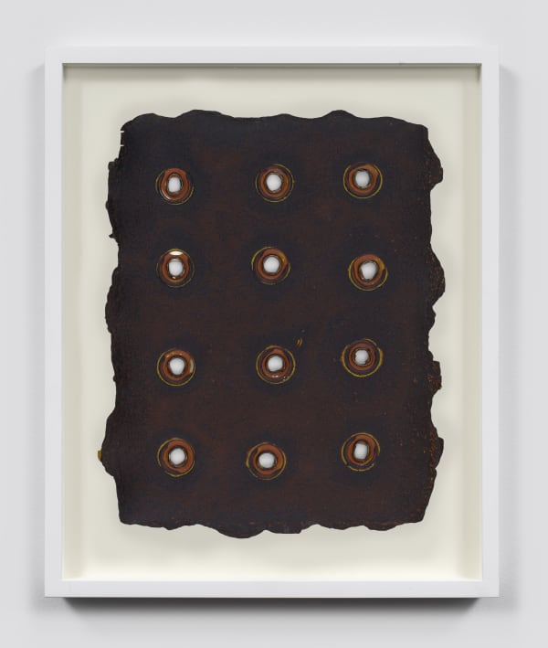 Harmony Hammond Rims (Dark Blue/Red), 2011 Signed, titled, and dated on verso Monotype on grommeted Twinrocker paper 33.02 x 26.67 cm 13 x 10 1/2 in