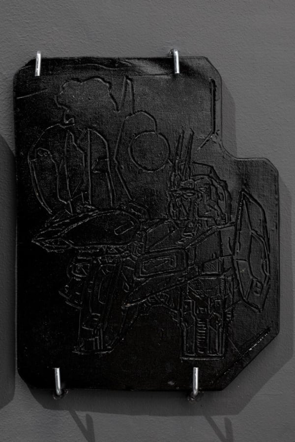 David Zafra Blackprint 3, 2023 Low temperature ceramics, automotive sealant, primer and paint 36 x 17 x 20 cm 14 1/8 x 6 3/4 x 7 7/8 in