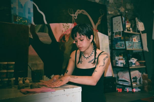 Astrid Terrazas en su estudio.