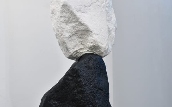 Rondinone 2016 Black White Orange Mountain Painted Stone And Stainless Steel With Pedestal Gron001 16 Detail 4