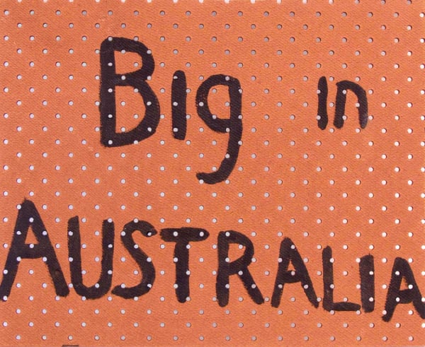 Lewer, Big in Australia, Acrylic on Pegboard, 340 X 420mm