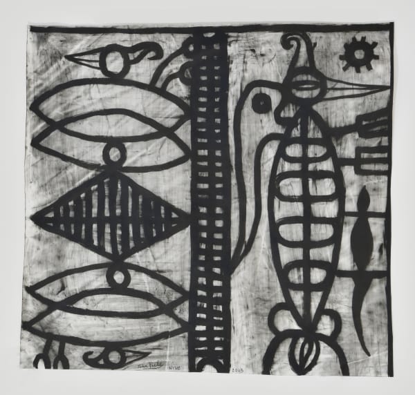 John Pule Untitled, 2023 oil on unstretched sail cloth 505 x 550mm