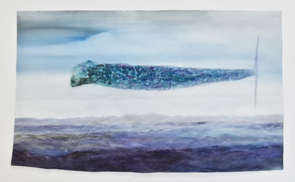 John Walsh Marakihau, 2023 signed and dated verso oil on unstretched sail cloth 1115 x 1910mm