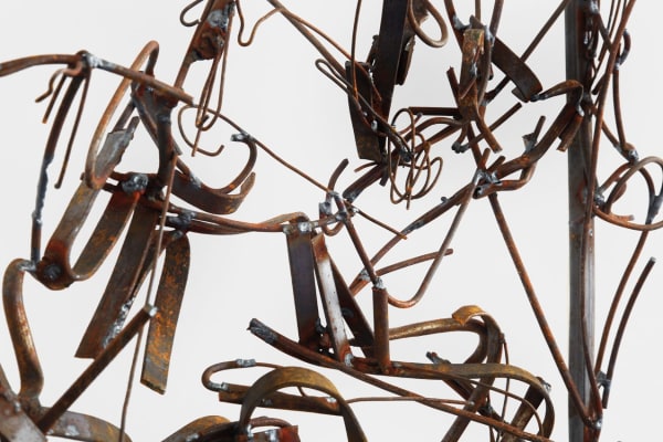 A WOMAN TEACHING A CHILD TO WALK. 2009. Metal, welding. 100 х 100 x 25 cm