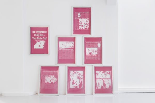 Nvw15012 Nick Van Woert Oh My God They Shot A Cop 1978 2015 Silkscreens 7 Frames 91 4 X 61 X 3 8 Cm