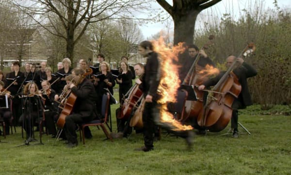 Artist ablaze … Van der Werve in Nummer Veertien: Home; his work appears in Melancholia at Somerset House, London.