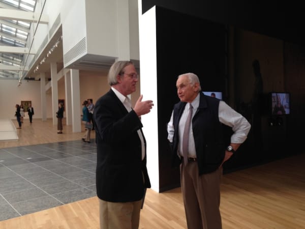 Les Wexner and curator Robert Storr talk at the opening of “Transfigurations.” Credit: Daniel Bendtsen / Asst. arts editor