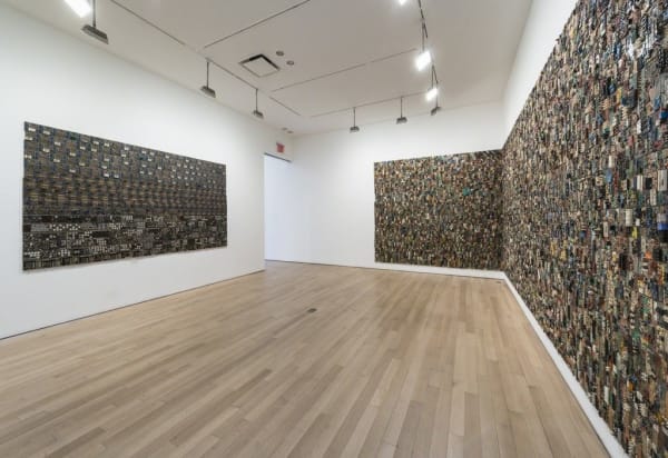 Installation view of Elias Sime at James Cohan Gallery, 2015. Photo by Adam Reich.