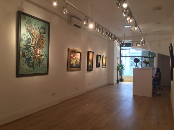 Installation shot: Parvez, Souza, Husain, Raza, Chughtai