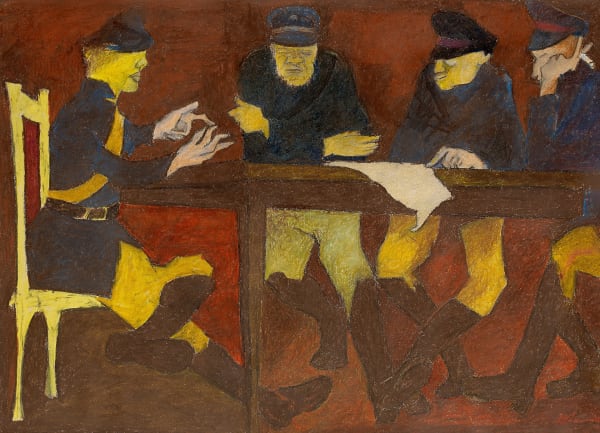 Krishen Khanna (b. 1925) Game 1, c. 1970s Oil pastel on paper 45.1 x 62.5cm. (17 ¾ x 24 ½...
