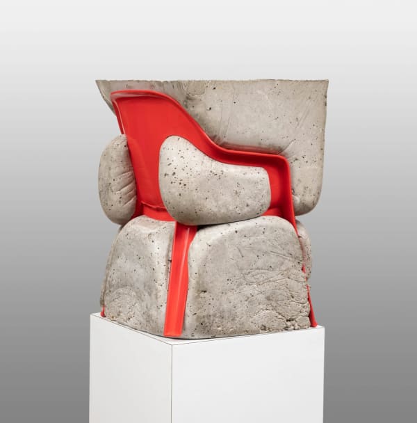 Jeff Muhs Decommissioned Chair, 2011 Concrete and plastic chair 21 x 14 1/2 x 14 1/2 in 53.3 x 36.8 x 36.8 cm Unique