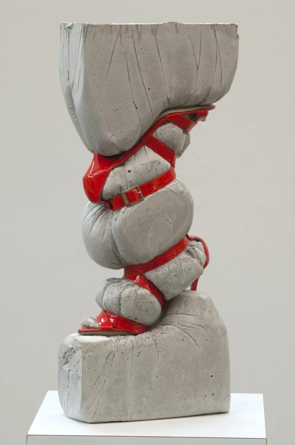 Jeff Muhs Study in Form with concrete and Jimmy Choo Shoes, 2015 Concrete and Jimmy Choo Shoes 10 x 4 x 24 in 25.4 x 10.2 x 61 cm Unique