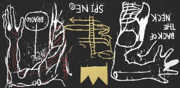 Jean-Michel Basquiat Back Of The Neck , 1983 Screen print Edition of 24 plus 3 AP 50.2 x 101.4 in 127.6 x 257.5 cm Signed and numbered by the artist