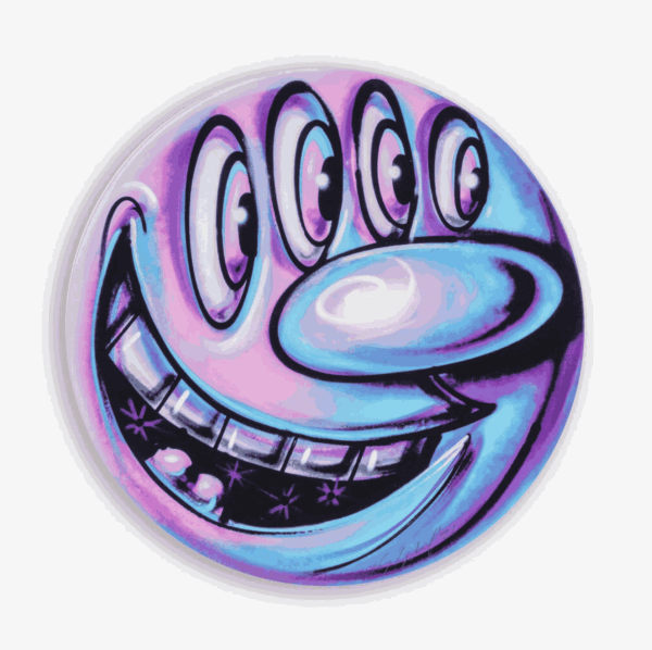 Kenny Scharf Looky, 2021 15-color screenprint, die cut. 24 in diameter 61 cm diameter Edition of 99