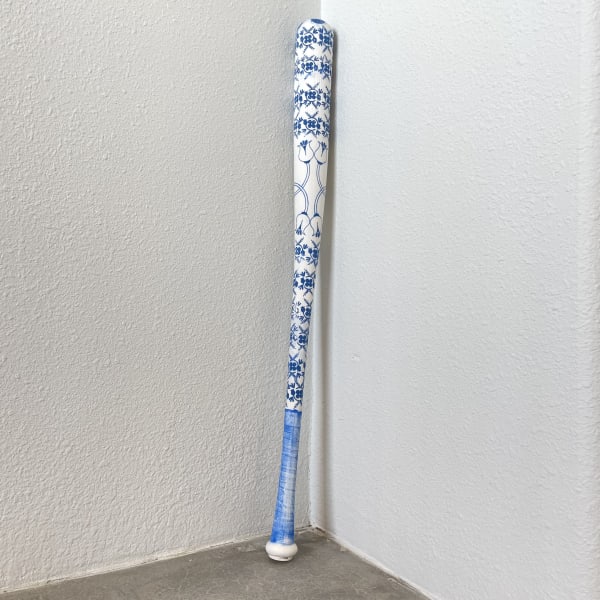 Brock Deboer Botanisch Slugger, 2021 Porcelain and cobalt oxide 2 1/4 x 2 1/4 x 29 1/2 in 5.7 x 5.7 x 74.9 cm Unique