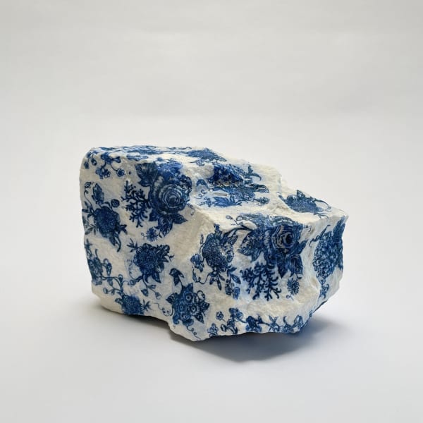 Brock DeBoer Brock Rock (Toile), 2022 Porcelain and cobalt oxide 10 x 7 1/4 x 6 in 25.4 x 18.4 x 15.2 cm Unique
