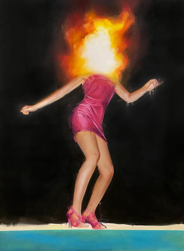 Sage Barnes Disco Inferno, 2022 Acrylic and aerosol on canvas 44 x 60 in 111.8 x 152.4 cm Unique