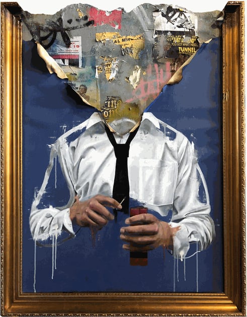 Sage Barnes Detonation, 2019 Mixed media on canvas, frame 36 x 47 in 91.4 x 119.4 cm Unique