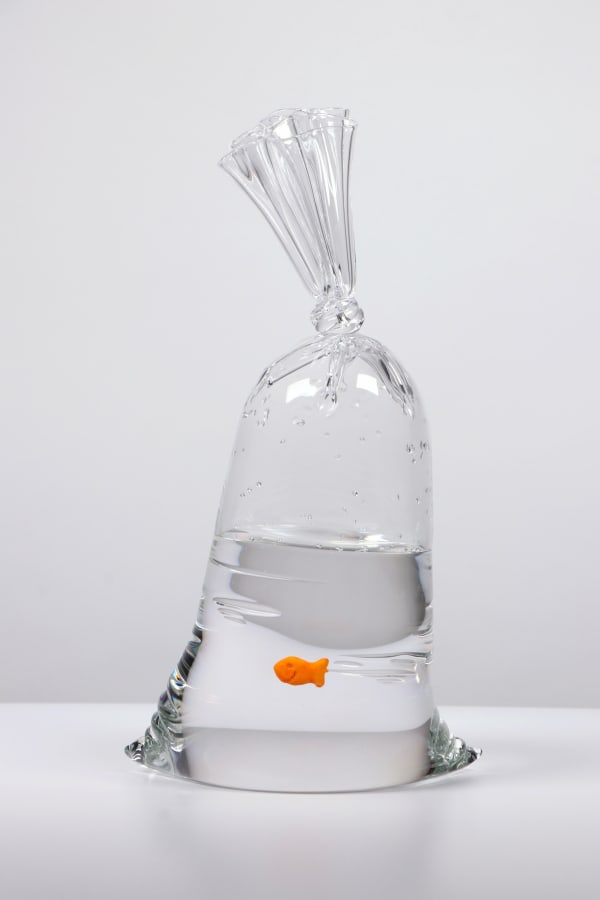 Dylan Martinez GF 172, 2023 Hand blown glass sculpture with ceramic fish element 12 3/4 x 7 x 4 3/4 in 32.4 x 17.8 x 12.1 cm Unique