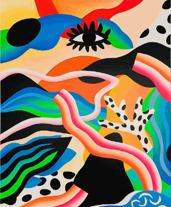 Lorena Eloizaga Sunset Over The Sea, 2023 Acrylic on canvas 35 x 45 5/8 in 89 x 116 cm