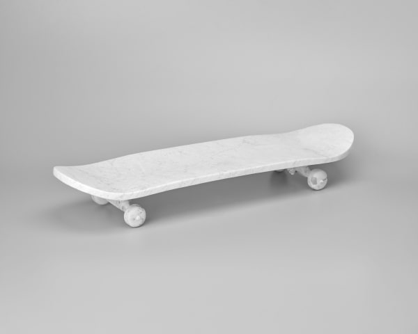 Casper Braat Skateboard, 2023 Carrara Marble White 8 5/8 x 31 1/4 x 4 3/8 in 22 x 79.5 x 11 cm Unique