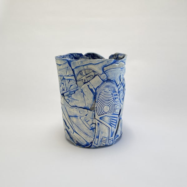 Brock Deboer Jordan 3 Vase, 2022 Porcelain and cobalt oxide 13 x 10 1/2 x 10 1/2 in 33 x 26.7 x 26.7 cm Unique
