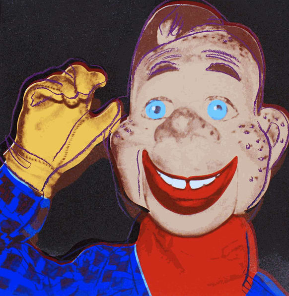 Andy Warhol Howdy Doody F.S. II 263, from Myths, 1981 Screen print with diamond dust on Lenox Museum Board 38 x 38 in 96.5 x 96.5 cm Edition of 200 plus 30 AP, 5 PP, 5 EP , 30 TP