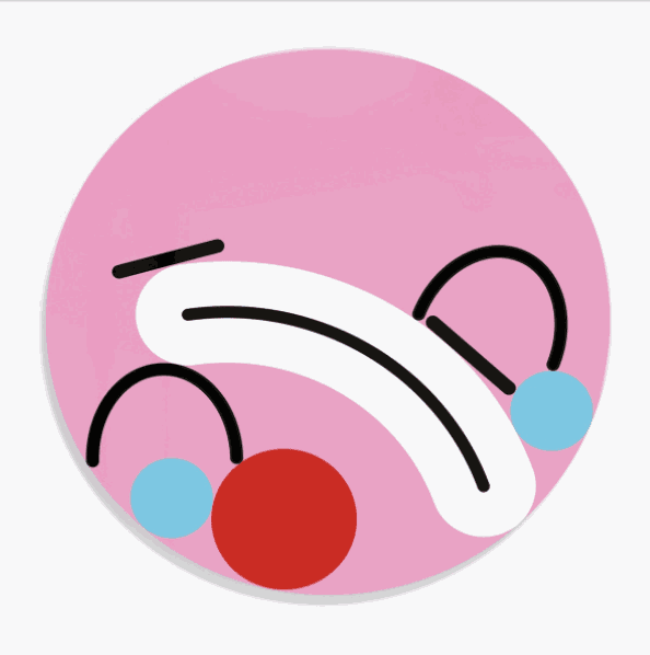 James Joyce Clown Series (Pink), 2021 Gloss paint on wood panel 51 1/4 in diameter 130 cm diameter Unique