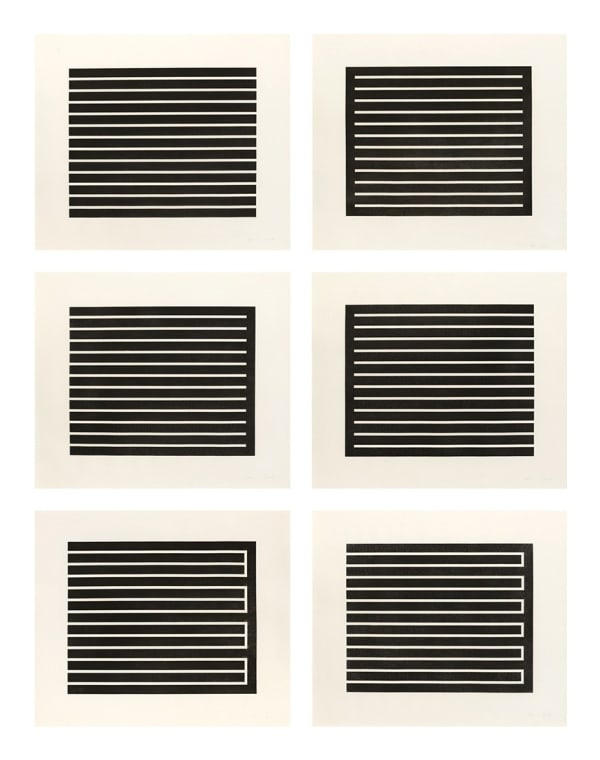 Donald Judd Untitled, 1980 Set of six aquatints on etching paper 29 1/8 x 34 in each 74 x 86.5 cm each Edition of 150 plus 20 AP & 6 PP
