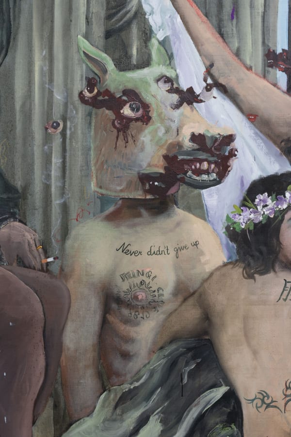 Willehad Eilers & Philip Mueller, Life is Life, 2020-2021, Oil on canvas, 260 x 450 cm - 102 3/8 x 177 1/8 in. Detail