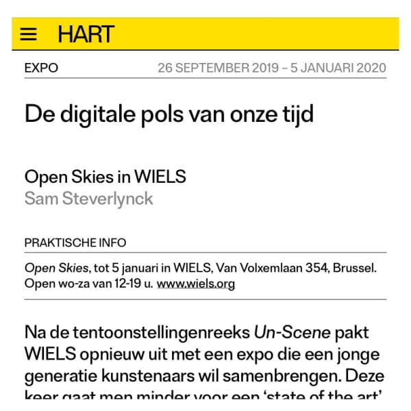 Emmanuel Van der Auwera in HART Magazine