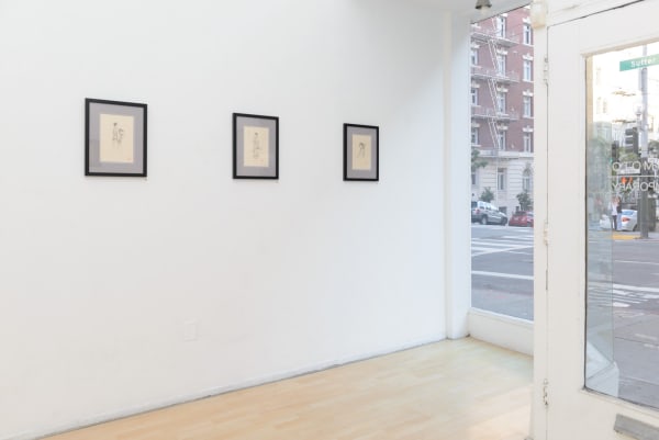 Installation view of artist Ozabu's solo exhibition Meguru at Hashimoto Contemporary, San Francisco.