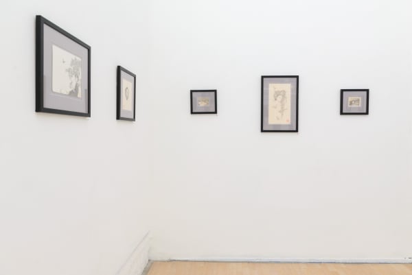 Installation view of artist Ozabu's solo exhibition Meguru at Hashimoto Contemporary, San Francisco.