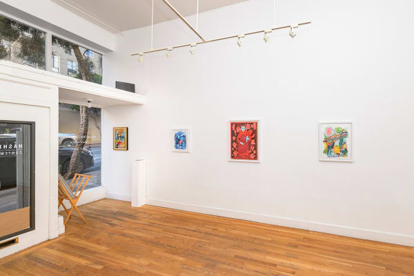 Installation image from Stacey Rozich's exhibition "Floating Worlds" at Hashimoto Contemporary SF