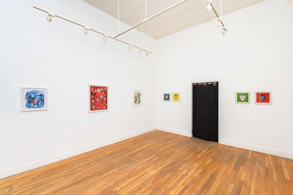 Installation image from Stacey Rozich's exhibition "Floating Worlds" at Hashimoto Contemporary SF