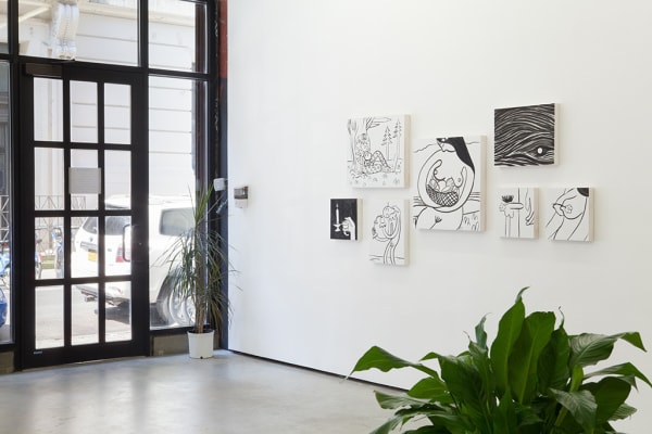 Installation image from Corey Lamb's  "Circadian" at Hashimoto Contemporary NYC