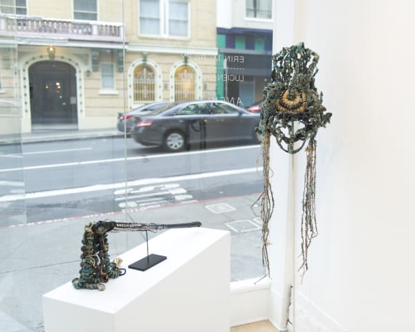 Installation image from Anew, a two person exhibition featuring Erin M. Riley and Lucian Shapiro at Hashimoto Contemporary SF