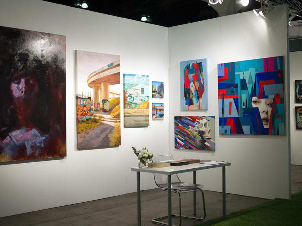 Installation view of LA Art Show booth 2015