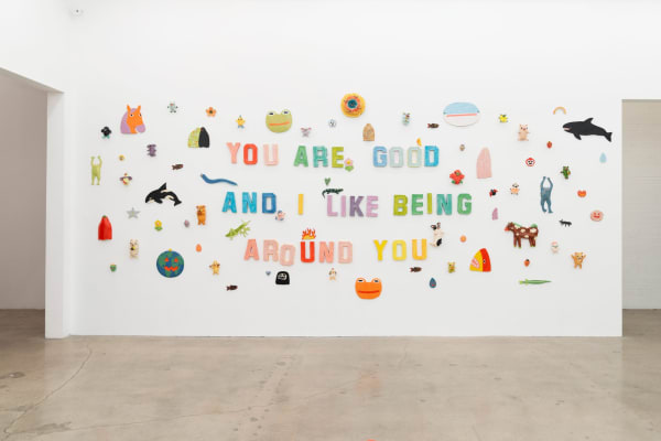 Installation view of Katie Kimmel & Lorien Stern's exhibition You Are Good at Hashimoto Contemporary Los Angeles