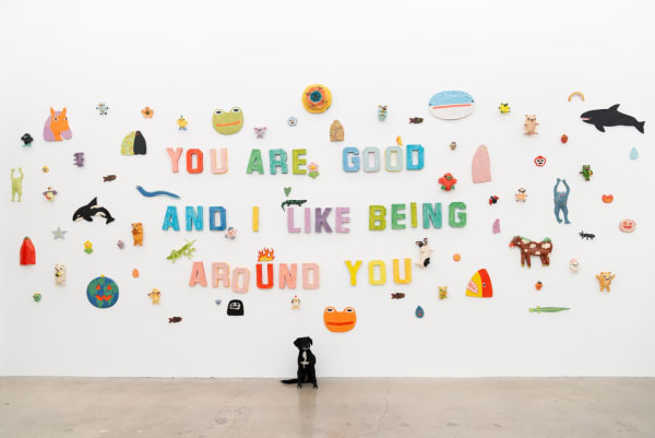Installation view of Katie Kimmel & Lorien Stern's exhibition You Are Good at Hashimoto Contemporary Los Angeles