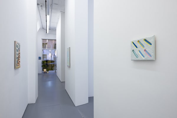 installation image of mixed media CHIAOZZA works in NYC gallery