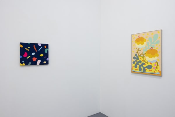 installation image of mixed media CHIAOZZA works in NYC gallery