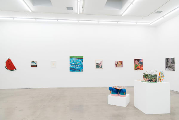 Installation image of Hashimoto Contemporary Los Angeles of artwork for the group exhibition Potluck