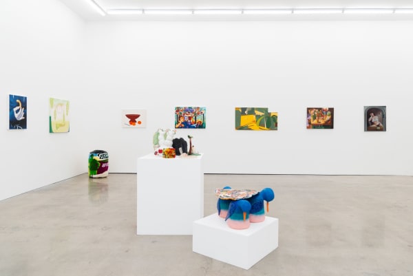 Installation image of Hashimoto Contemporary Los Angeles of artwork for the group exhibition Potluck