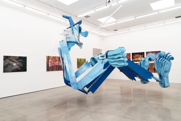 Installation image of at Hashimoto Contemporary Los Angeles of Wayne White's exhibition Jumping From Ice Floe to Ice Floe